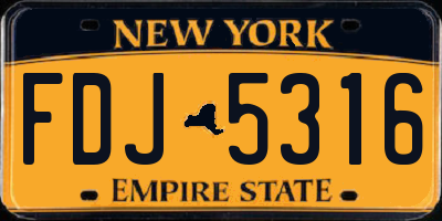NY license plate FDJ5316