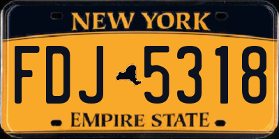NY license plate FDJ5318