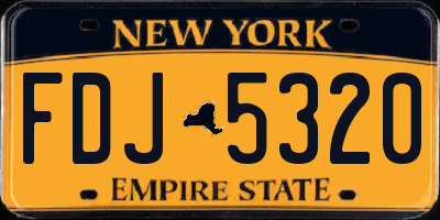NY license plate FDJ5320