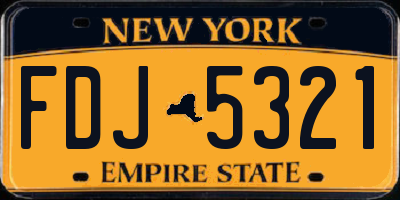 NY license plate FDJ5321