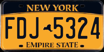 NY license plate FDJ5324