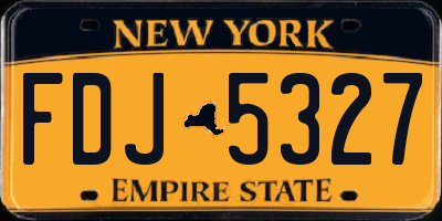 NY license plate FDJ5327