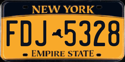 NY license plate FDJ5328