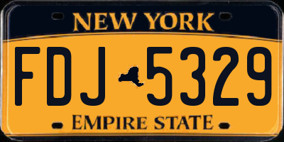NY license plate FDJ5329