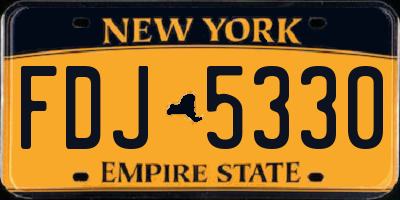 NY license plate FDJ5330