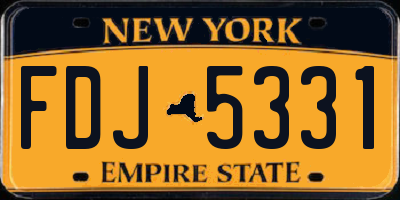NY license plate FDJ5331