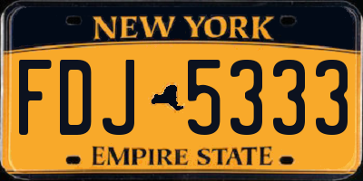 NY license plate FDJ5333