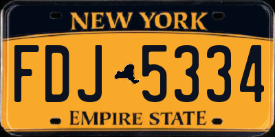 NY license plate FDJ5334