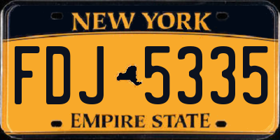NY license plate FDJ5335