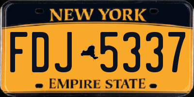 NY license plate FDJ5337