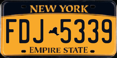 NY license plate FDJ5339