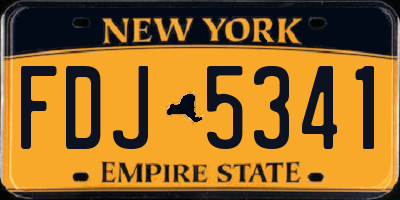 NY license plate FDJ5341