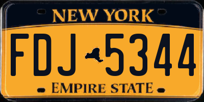 NY license plate FDJ5344