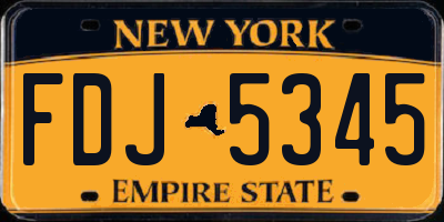 NY license plate FDJ5345
