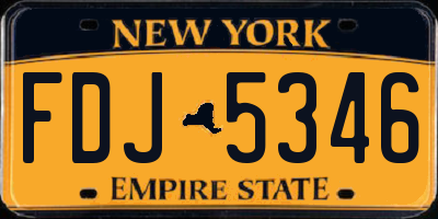 NY license plate FDJ5346