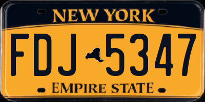 NY license plate FDJ5347
