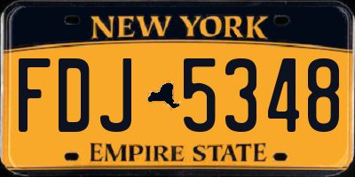 NY license plate FDJ5348
