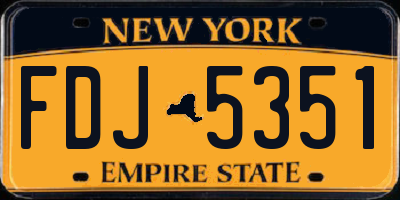NY license plate FDJ5351