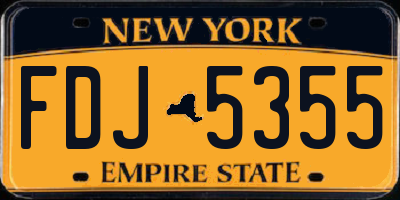 NY license plate FDJ5355