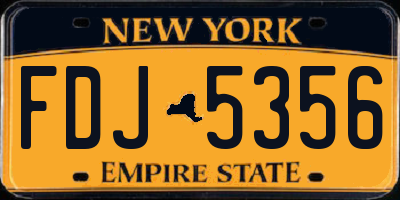 NY license plate FDJ5356