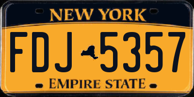 NY license plate FDJ5357