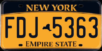 NY license plate FDJ5363