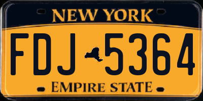NY license plate FDJ5364