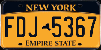 NY license plate FDJ5367