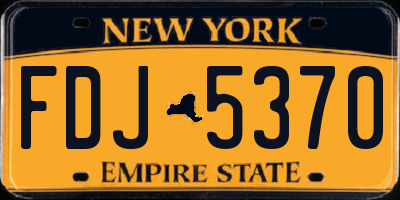 NY license plate FDJ5370