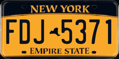 NY license plate FDJ5371