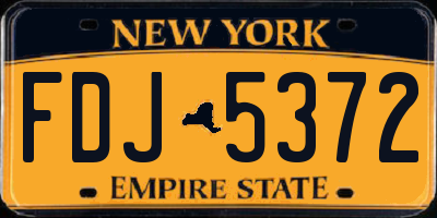 NY license plate FDJ5372