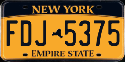 NY license plate FDJ5375