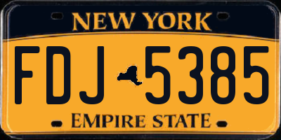 NY license plate FDJ5385