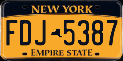 NY license plate FDJ5387