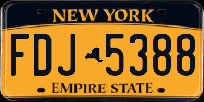 NY license plate FDJ5388