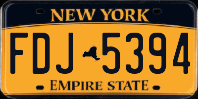 NY license plate FDJ5394