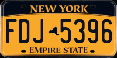 NY license plate FDJ5396