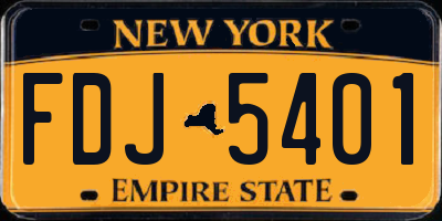 NY license plate FDJ5401