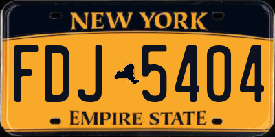 NY license plate FDJ5404