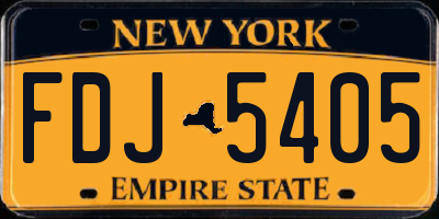 NY license plate FDJ5405