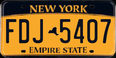 NY license plate FDJ5407