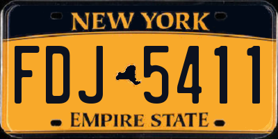 NY license plate FDJ5411