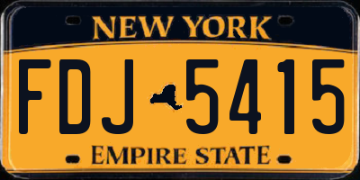 NY license plate FDJ5415
