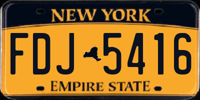 NY license plate FDJ5416