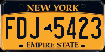NY license plate FDJ5423