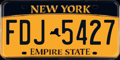 NY license plate FDJ5427