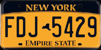 NY license plate FDJ5429
