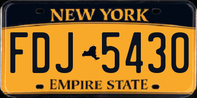 NY license plate FDJ5430