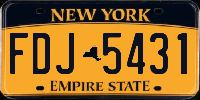 NY license plate FDJ5431