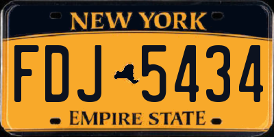 NY license plate FDJ5434